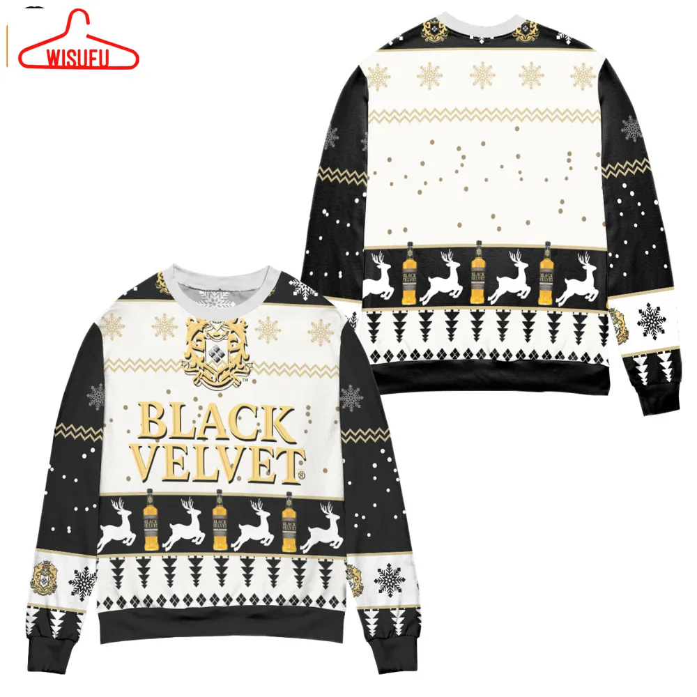 Velvet Canadian Whisky Logo Christmas Pattern Ugly Christmas Sweater