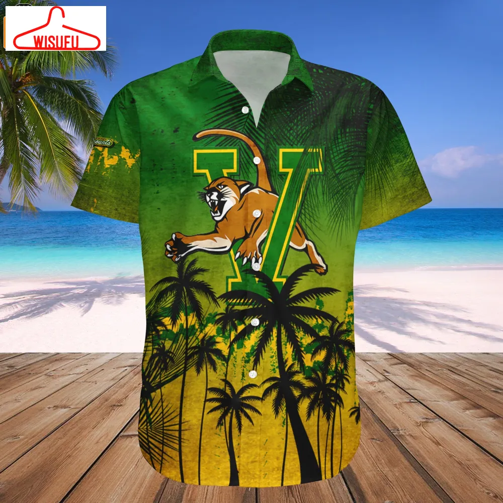 Vermont Catamounts Coconut Tree Tropical Grunge Hawaiian Shirt, New Fashion Gifts