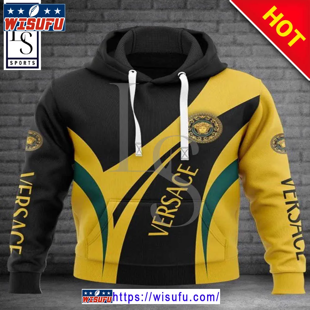 Versa.ce Yellow Black Luxur.y Unis-ex Premium Hoodie Luxur.y