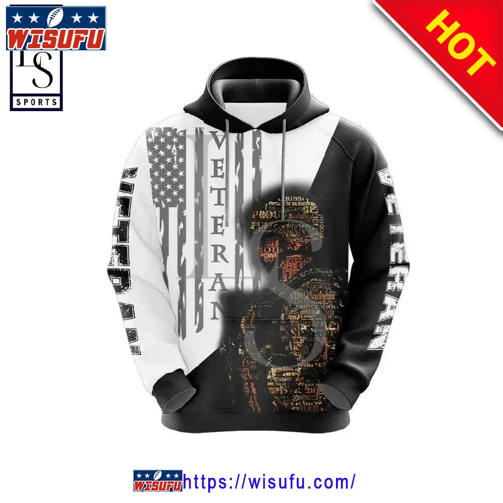 Veteran American Military Veteran With Names On Body 3d Hoodie