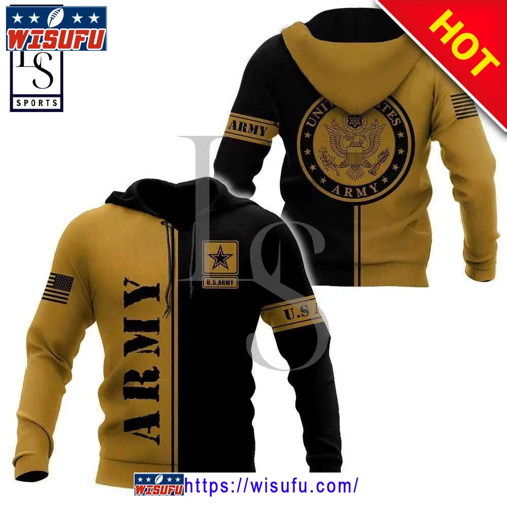 Veteran Army Us Military Logo 3d Hoodie