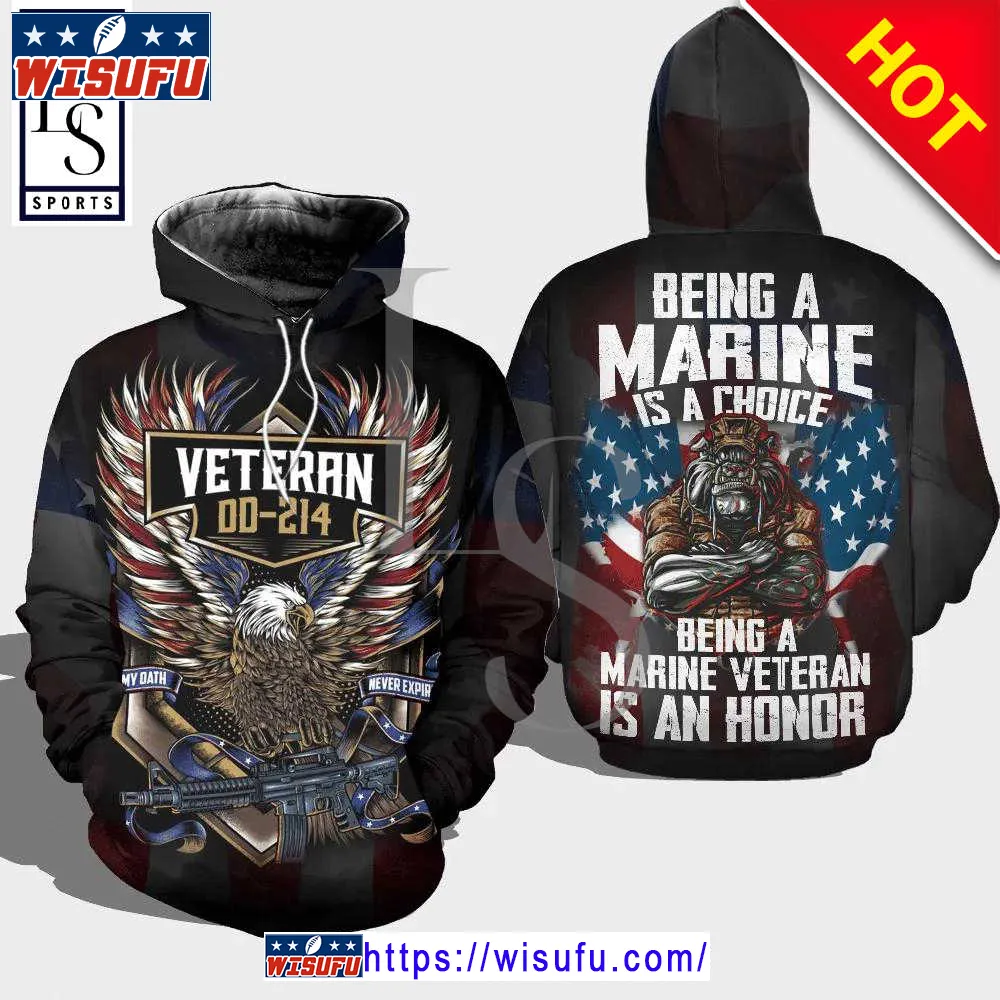 Veteran Dd 214 Being Marine Veteran Be Honor 3d Hoodie