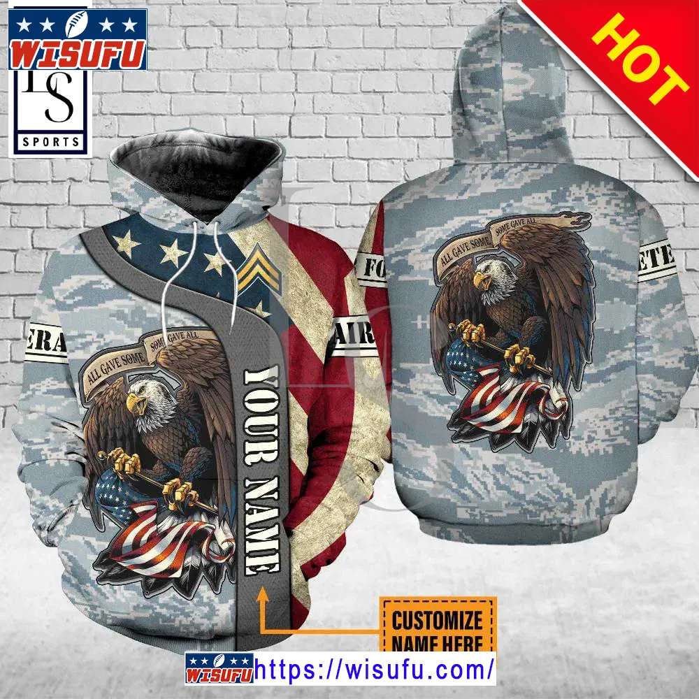 Veteran Eagle Us Flag Air Force Camouflage Gift For Air Force Us Air Force 3d Hoodie