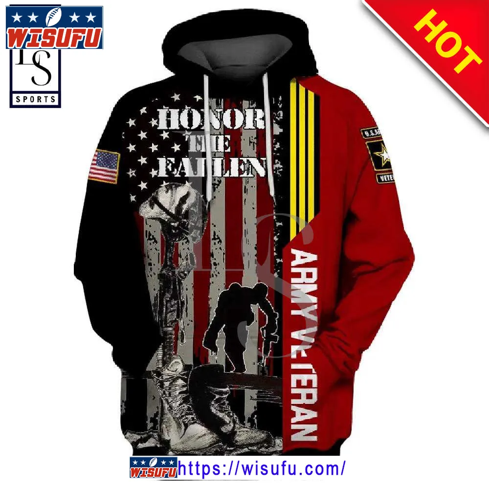 Veteran Honor The Fallen Army Veteran 3d Hoodie