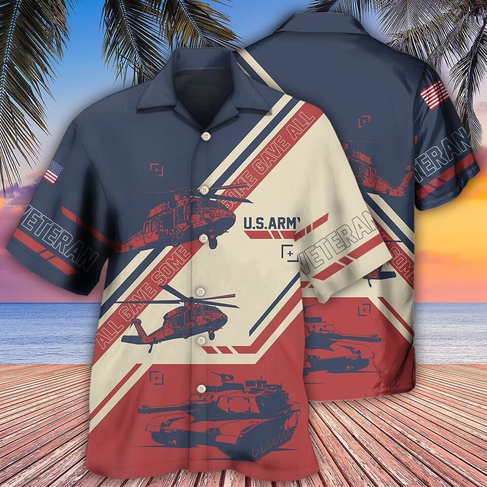 Veteran Us Army All Gave Some With Helicop Hawaiian Shirt For Men, S-5XL US Size