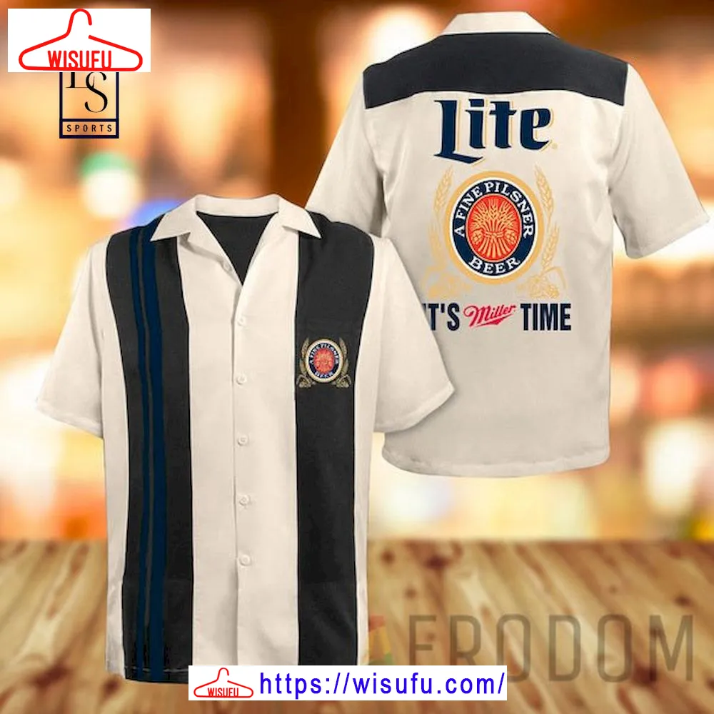 Vi-ntage Beige Miller Lite Hawaii Shirt, New Fashion Gifts