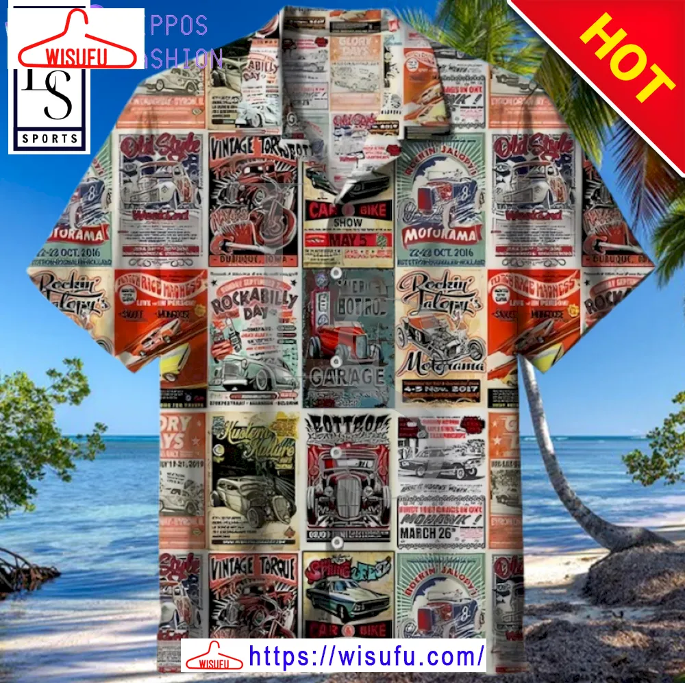 Vi-ntage Rodding Pattern 3d Hawaiian Shirt, New Fashion Gifts