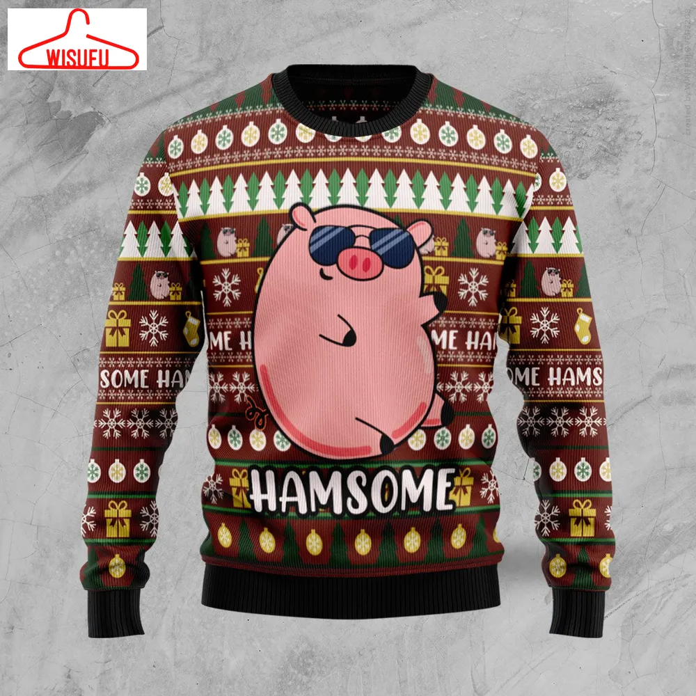 Vi-ntagethoroughbreds11499 - Hamsome Cute Pig Ugly Christmas Sweater, All Over Print New Winter Fashion 3d Sweater, Best Gift Ideas