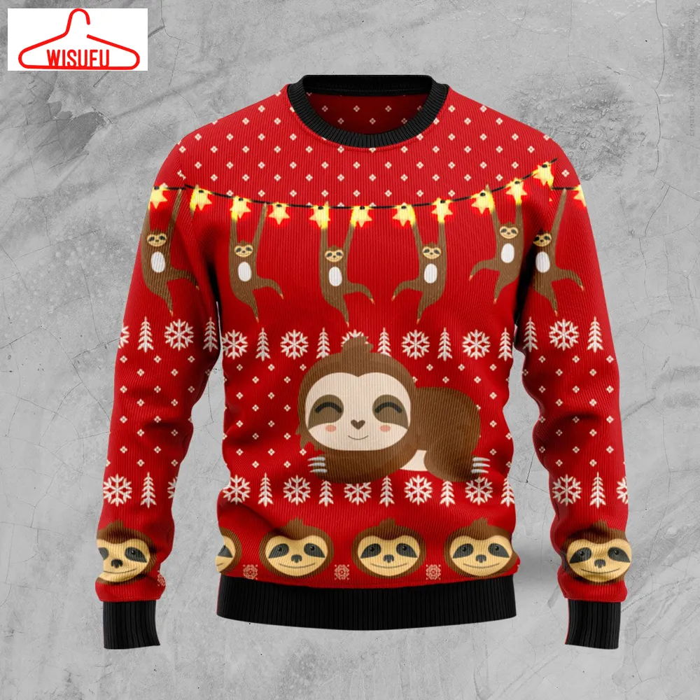 Vi-ntagethoroughbreds43119 - Sloth Lover Ugly Christmas Sweater, All Over Print New Winter Fashion 3d Sweater, Best Gift Ideas