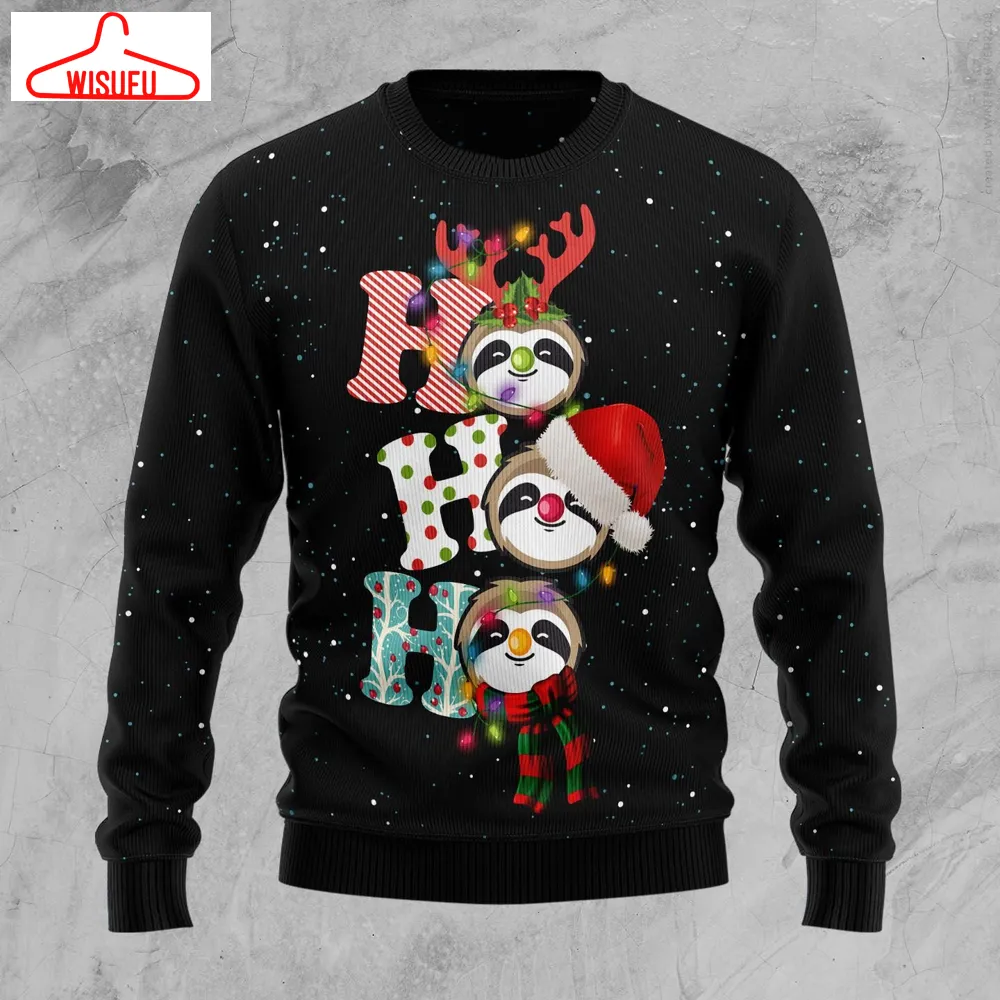 Vi-ntagethoroughbreds61446 - Sloth Ho Ho Ho Ugly Christmas Sweater, All Over Print New Winter Fashion 3d Sweater, Best Gift Ideas