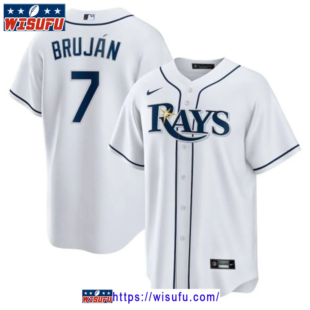 Vidal BrujÃ¡n 7 Tampa Bay Rays Home Team Men Jersey - White