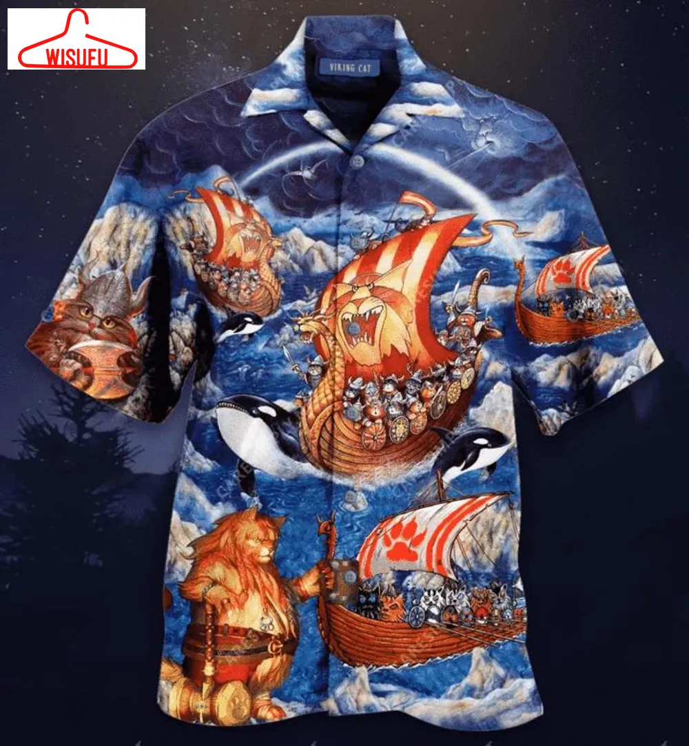 Viking Cats Fa-la-la Valhalla La Hawaiian Shirt - For Men & Women - New Winter Fashion Shirt Gift For Family, New Fashion Gifts