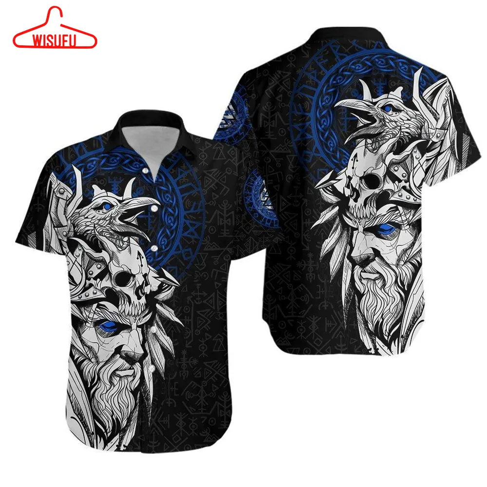 Viking Odin And Raven Blue Hawaiian Shirt - For Men & Women - New Winter Fashion Shirt Gift For Family, New Fashion Gifts