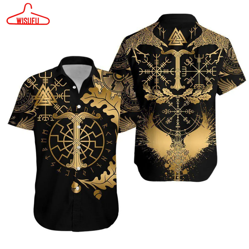 Viking Valknut Vegvisir With Irminsul Hawaiian Shirt - For Men & Women - New Winter Fashion Shirt Gift For Family, New Fashion Gifts