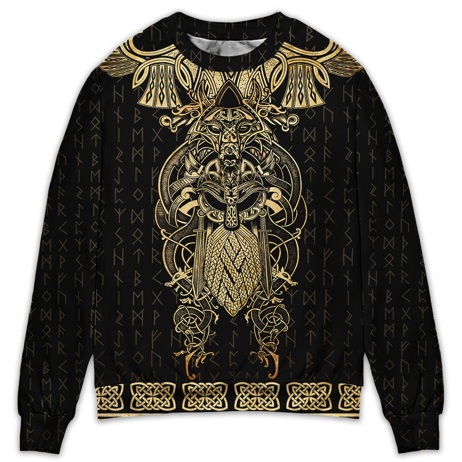 Viking Warrior The Raven Yellow Of Odin - Sweater - Ugly Christmas Sweaters