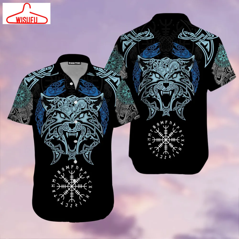 Viking Wolf Tattoo Hawaiian Shirt - For Men & Women - New Winter Fashion Shirt Gift For Family, New Fashion Gifts