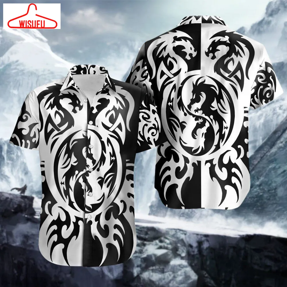 Viking Ying Yang Dragons Hawaiian Shirt - For Men & Women - New Winter Fashion Shirt Gift For Family, New Fashion Gifts