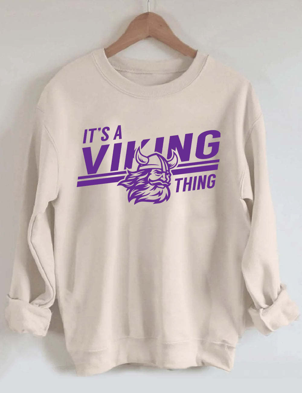 Vikings Football Style 2 Unisex Sweatshirt Sand