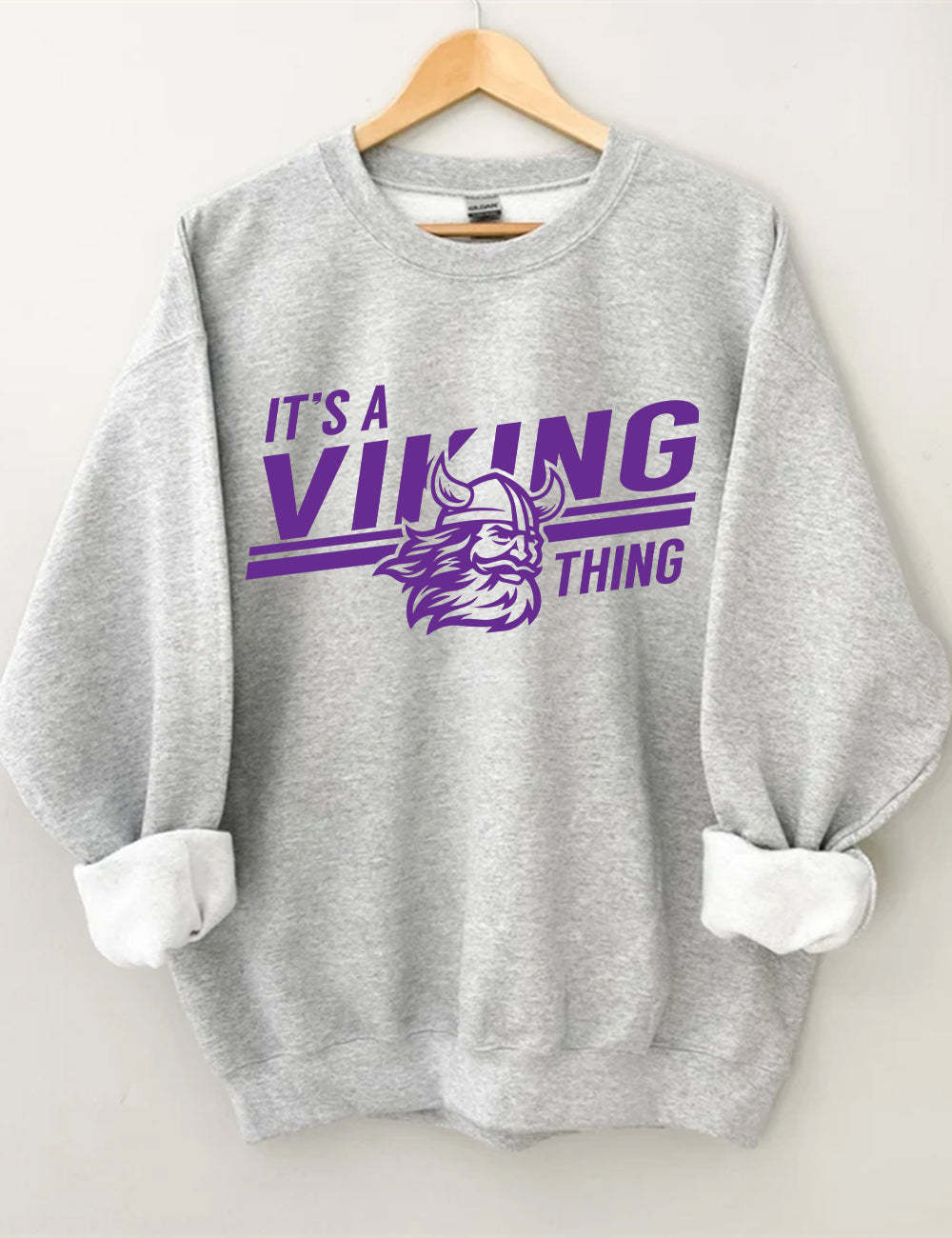 Vikings Football Style 2 Unisex Sweatshirt Sport Grey