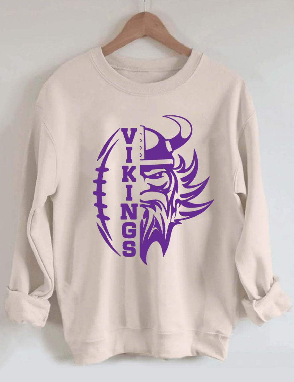 Vikings Half Face Football Style1 Unisex Sweatshirt Sand