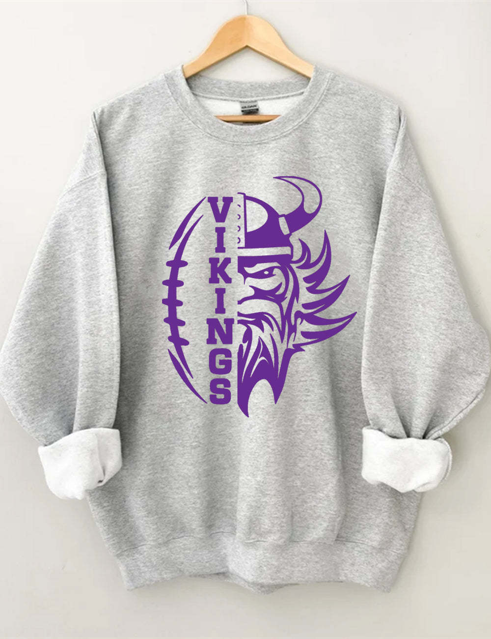 Vikings Half Face Football Style1 Unisex Sweatshirt Sport Grey