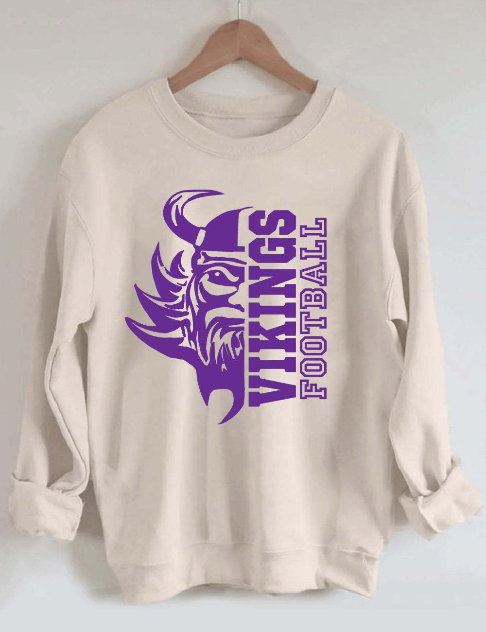 Vikings Half Face Football Unisex Sweatshirt Sand