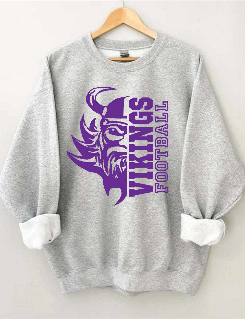 Vikings Half Face Football Unisex Sweatshirt Sport Grey