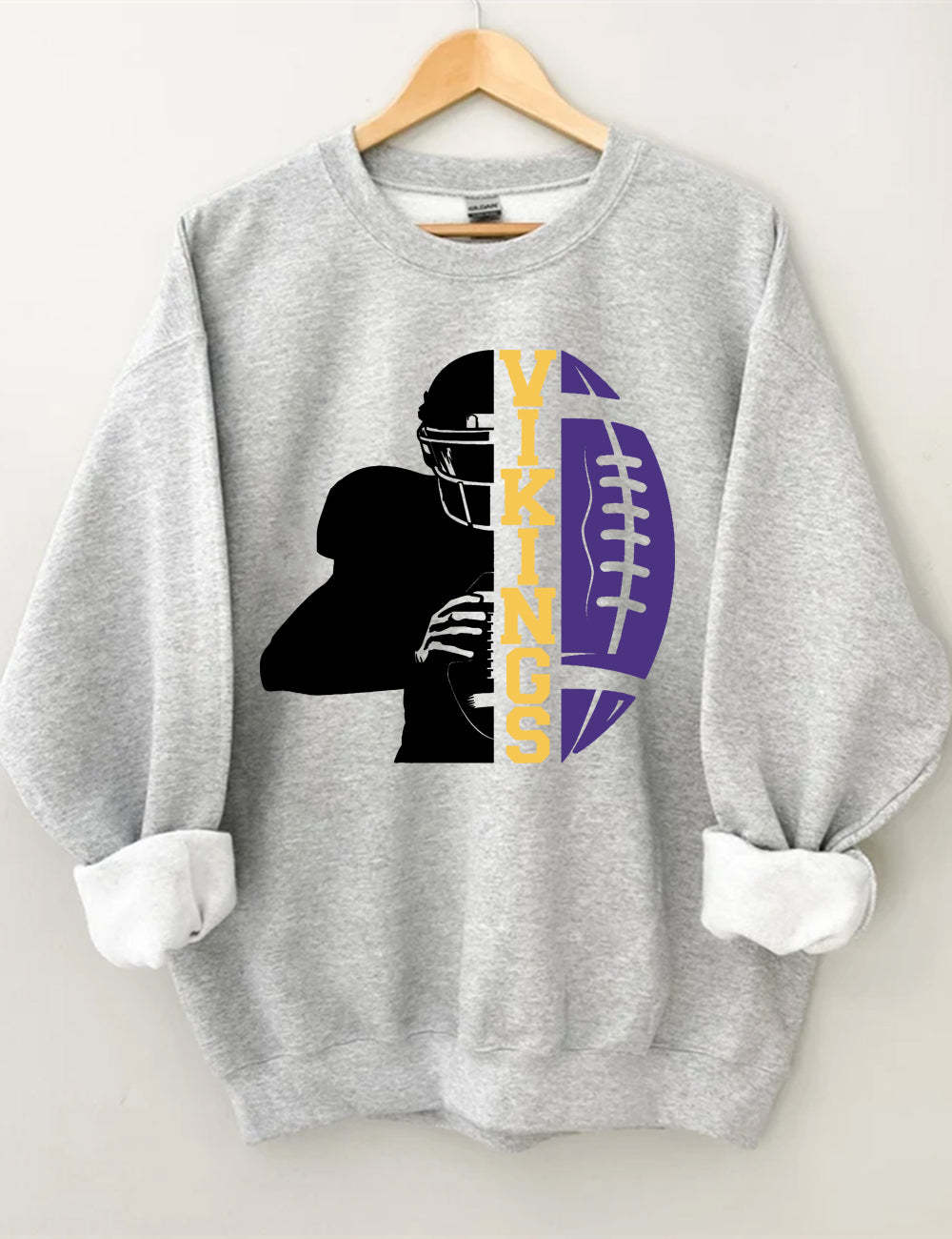 Vikings Half Player Football Unisex Sweatshirt Sport Grey