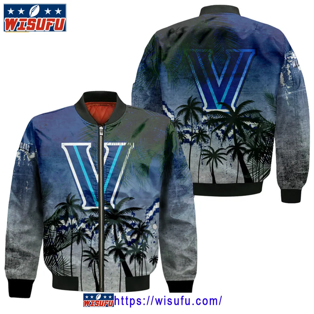 Villanova Wildcats Coconut Tree Tropical Grunge Bomber Jacket