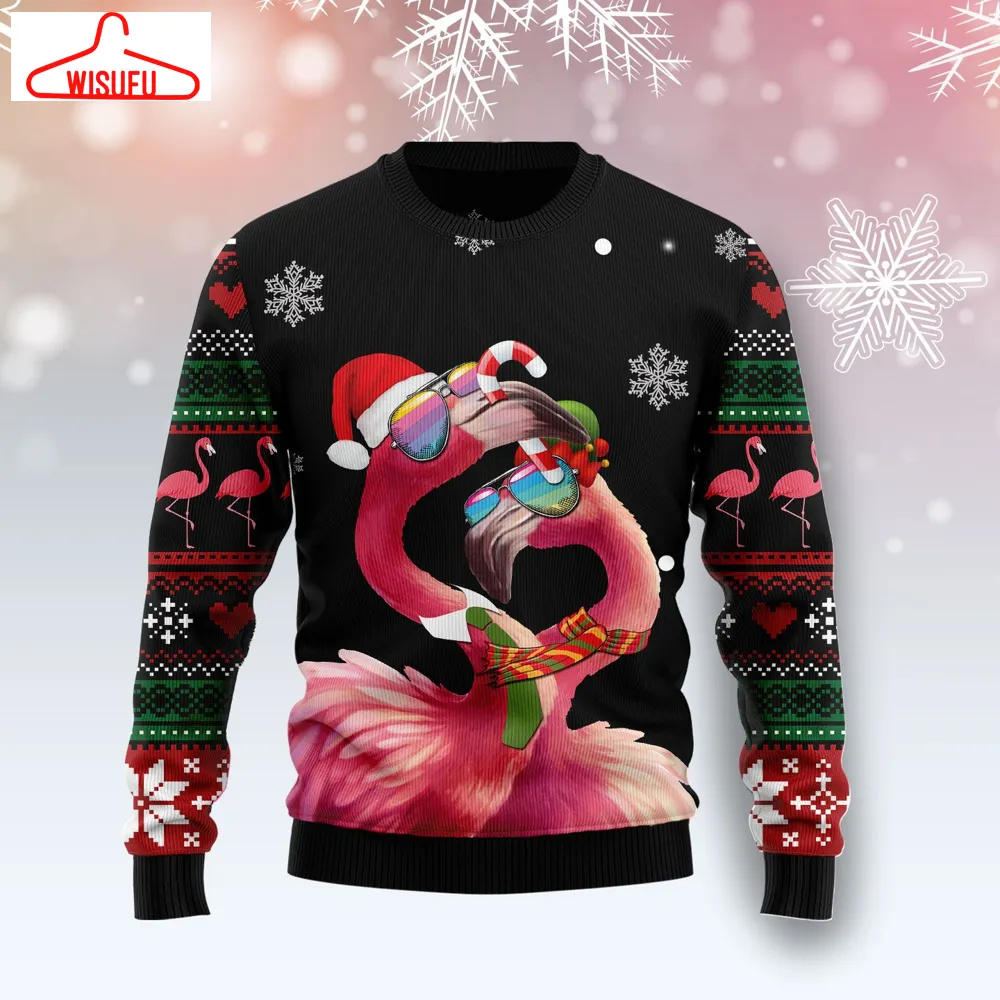 Vin-tagethoroughbreds29405 - Flamingo Couple Ugly Christmas Sweater, All Over Print New Winter Fashion 3d Sweater, Best Gift Ideas