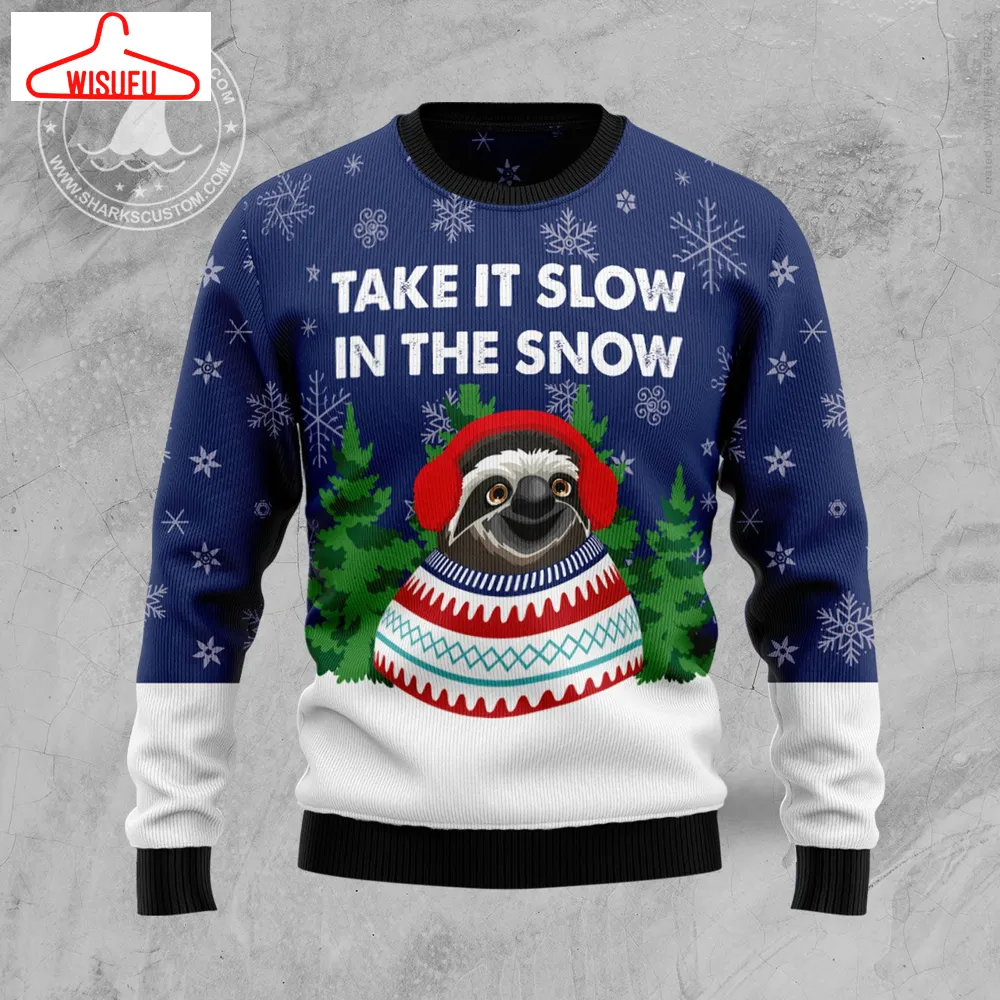 Vin-tagethoroughbreds58709 - Sloth Take It Slow Ugly Christmas Sweater, All Over Print New Winter Fashion 3d Sweater, Best Gift Ideas