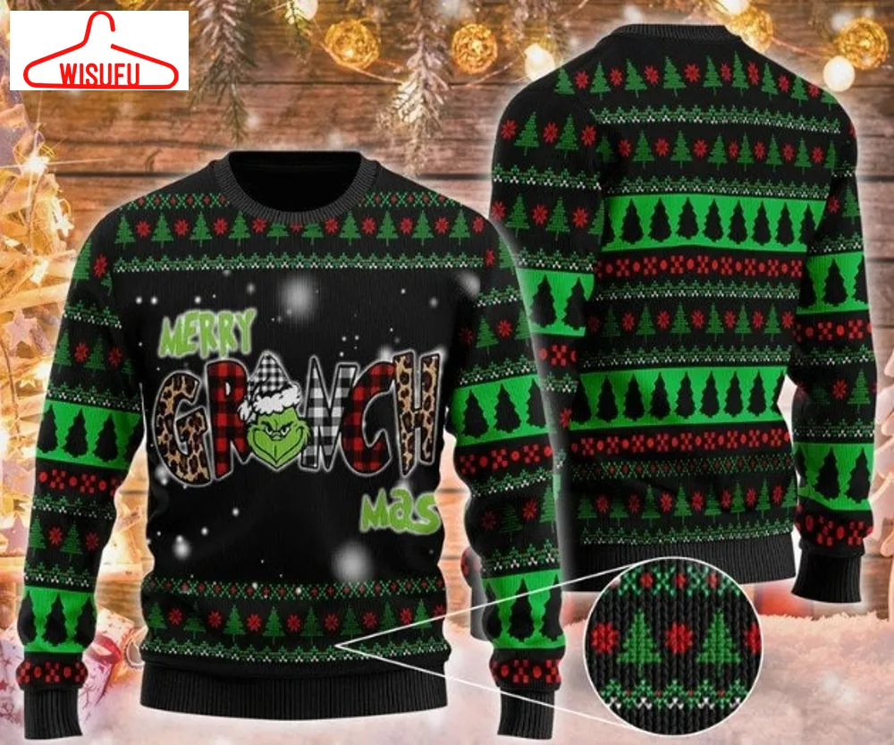 Vin-tagethoroughbreds79484 - Merry Grinch Mas Ugly Christmas Sweater, Xmas Sweater, Christmas Gift Sweatshirt, Gift Man Womenkid