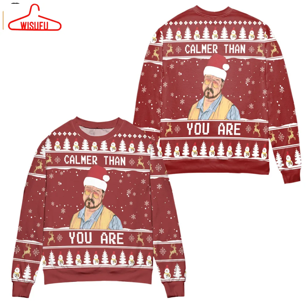 Vin-tagethoroughbreds90349 - The Big Lebowski Calmer Than You Are Ugly Christmas Sweater