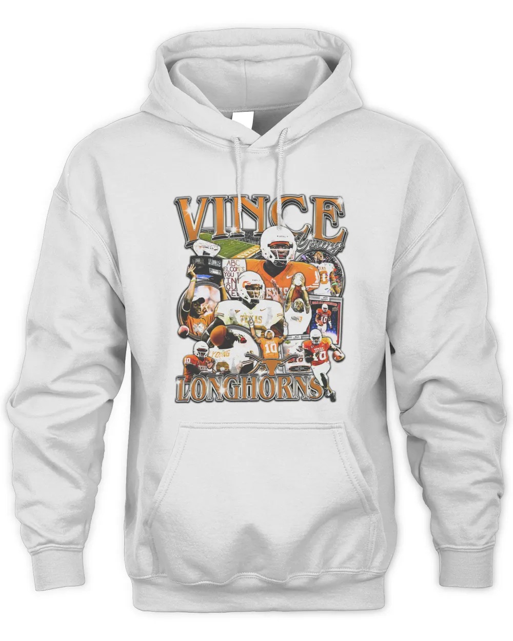 Vince Young #10 Texas Longhorns Hoodie-White