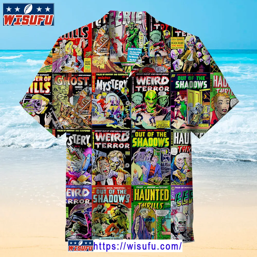 Vint-age Horror Comic Book Covers - Hawaiian Shirt