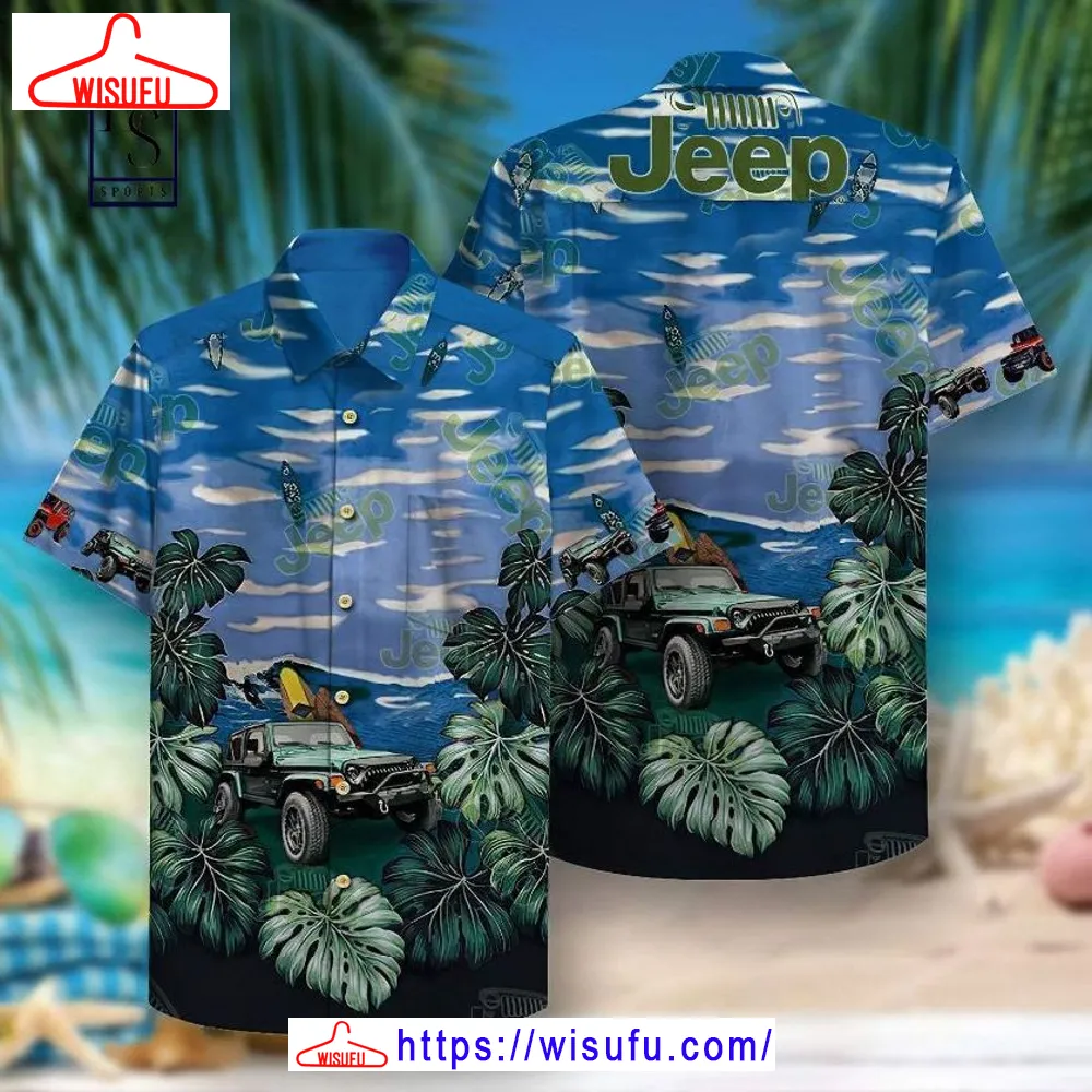 Vint-age Jeep Car Tropical Summer Hawaiian Shirt, New Fashion Gifts