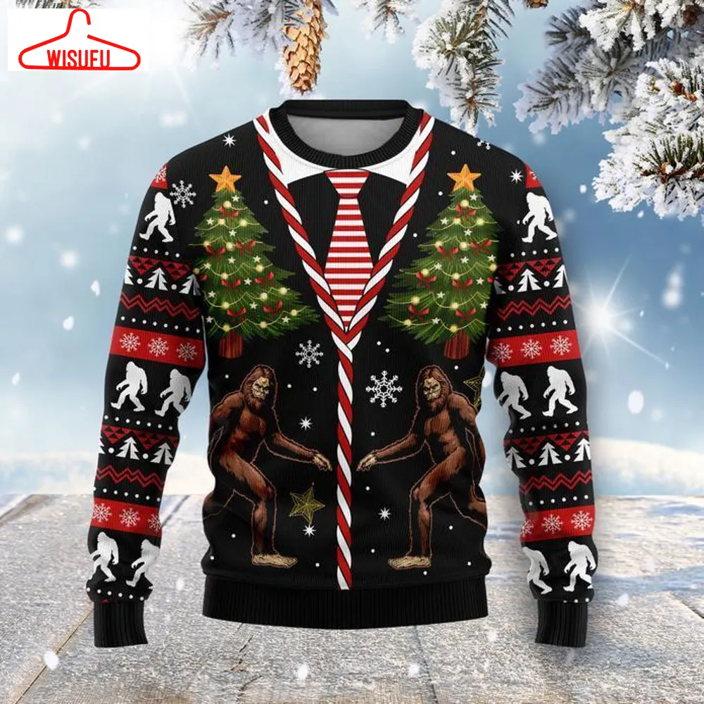 Vint-agethoroughbreds22762 - Bigfoot Ugly Christmas Sweater - For Men & Women - New Winter Fashion Shirt Gift For Family