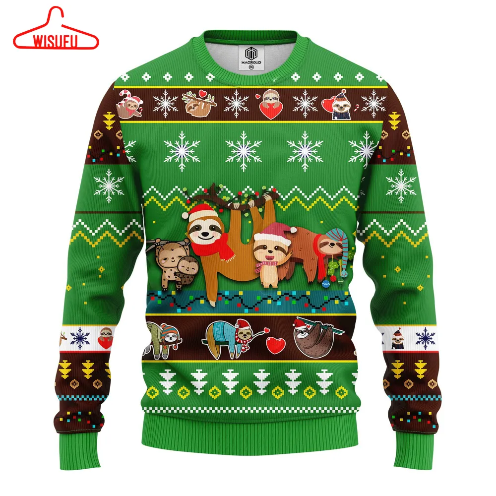 Vint-agethoroughbreds43878 - Sloth Cute Noel Mc Ugly Christmas Green, All Over Print New Winter Fashion 3d Sweater, Best Gift Ideas