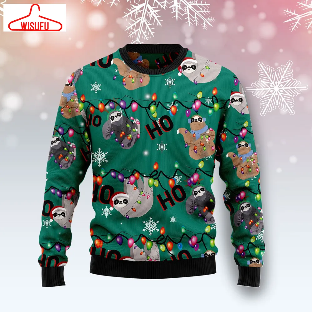 Vint-agethoroughbreds69859 - Sloth Hohoho Ugly Christmas Sweater, All Over Print New Winter Fashion 3d Sweater, Best Gift Ideas