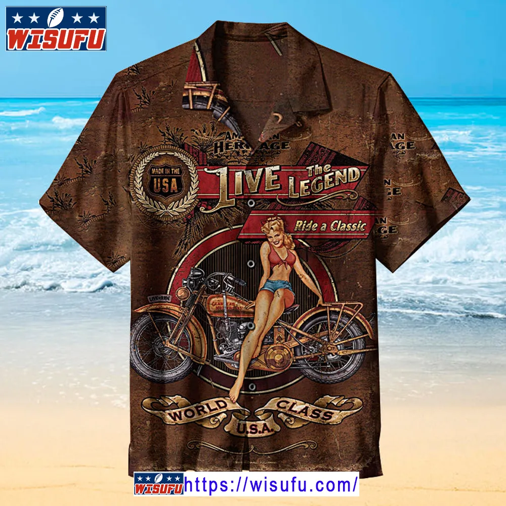 Vinta-ge Motorcycle -universal Hawaiian Shirt