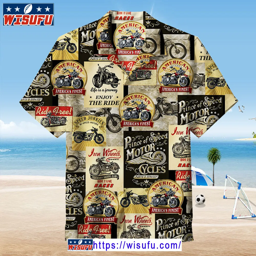 Vinta-ge Motorcycle Signs - Unisex Hawaiian Shirt