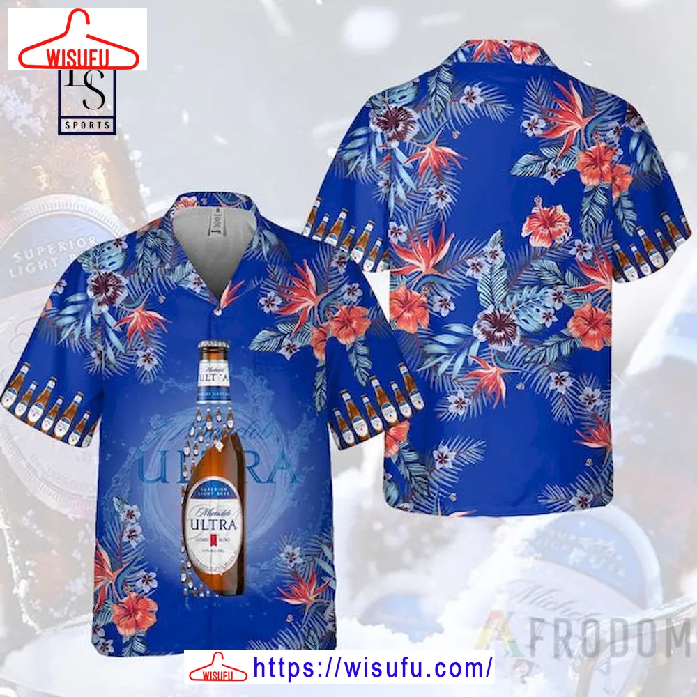 Vinta-ge Tropical Hibiscus Michelob Ultra Hawaii Shirt, New Fashion Gifts