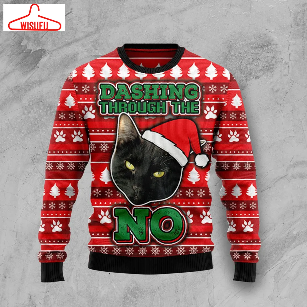 Vinta-gethoroughbreds42589 - Black Cat Ugly Christmas Sweater - For Men & Women - Adult - New Winter Fashion Shirt Gift For Family