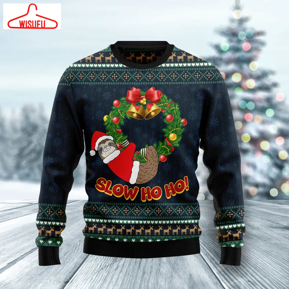 Vinta-gethoroughbreds75515 - Sloth Slow Ho Ho Ugly Christmas Sweater, All Over Print New Winter Fashion 3d Sweater, Best Gift Ideas