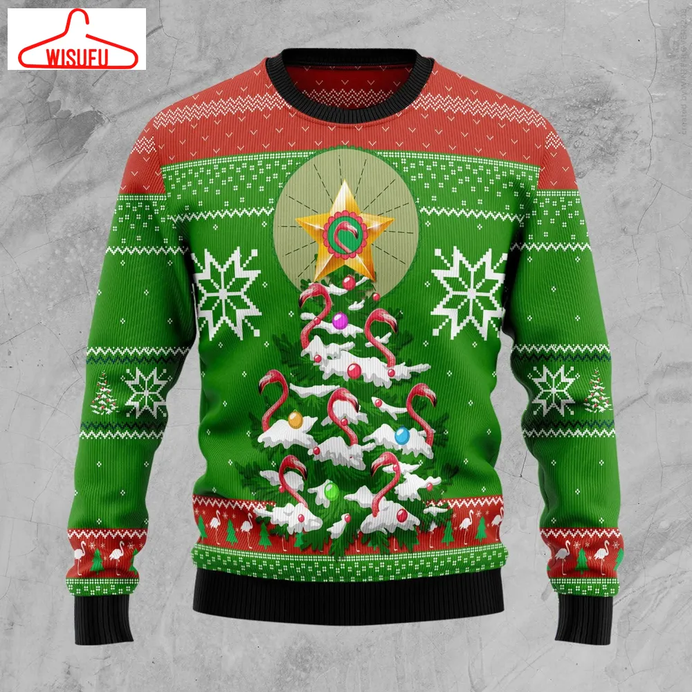 Vinta-gethoroughbreds93117 - Flamingo Pine Tree Ugly Christmas Sweater, All Over Print New Winter Fashion 3d Sweater, Best Gift Ideas