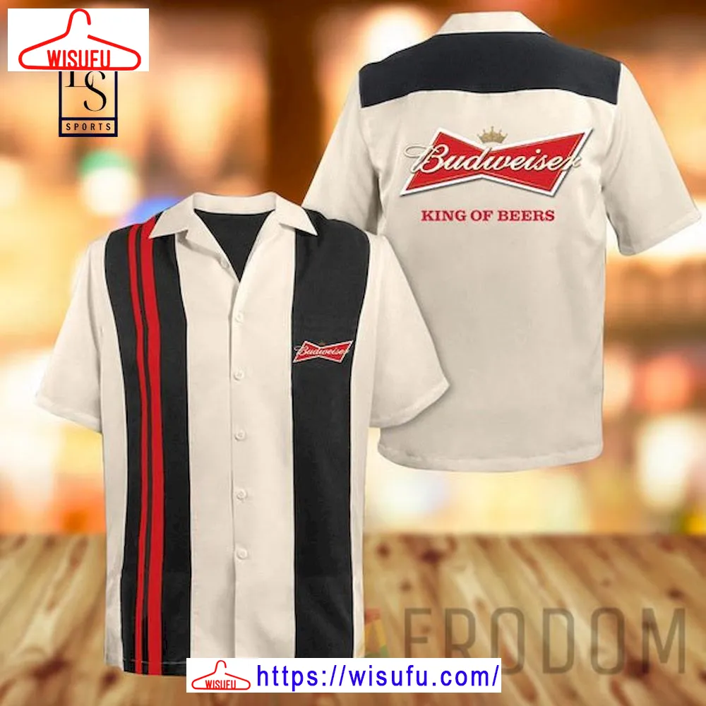 Vintag-e Beige Budweiser Hawaii Shirt, New Fashion Gifts