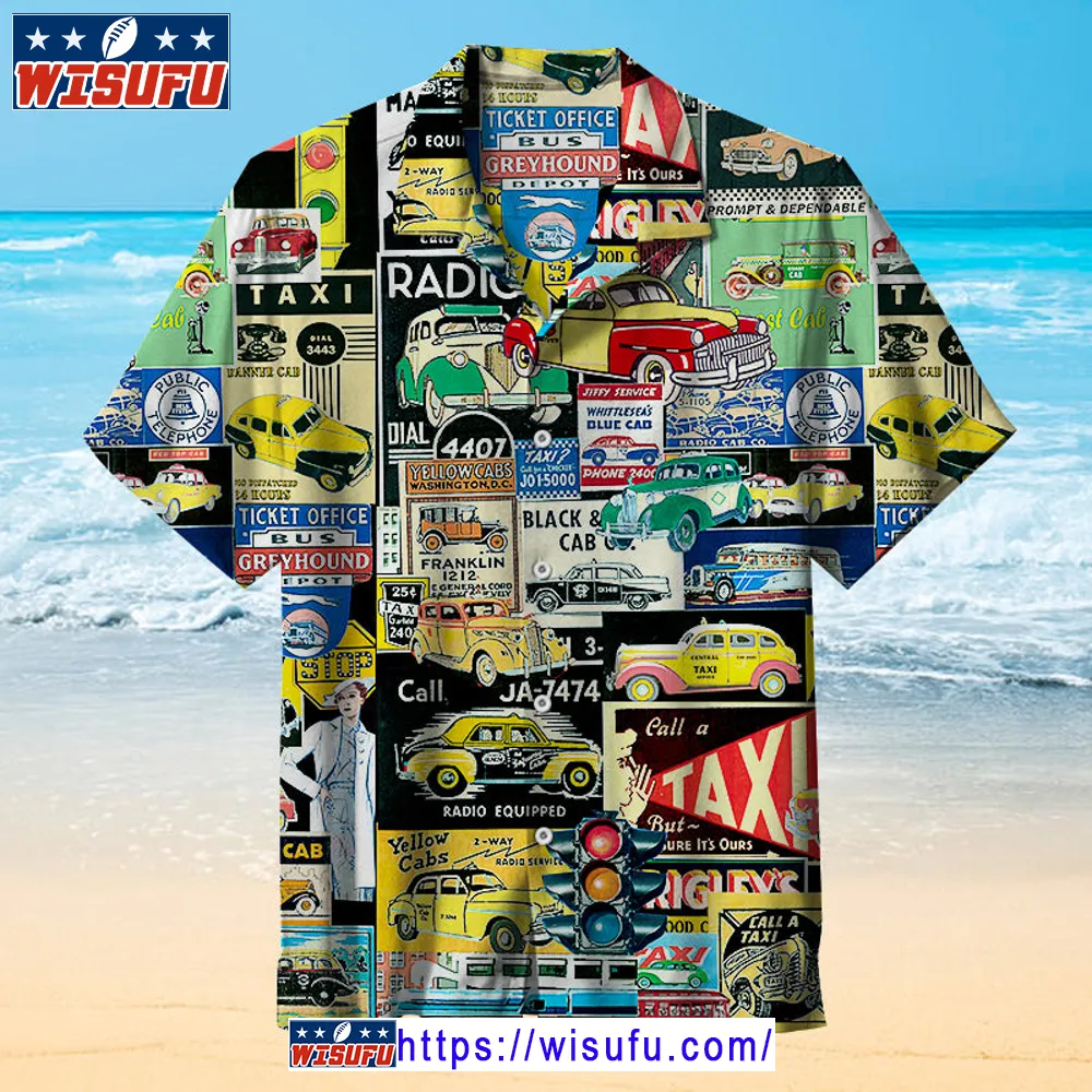 Vintag-e Taxi -unisex Hawaiian Shirt