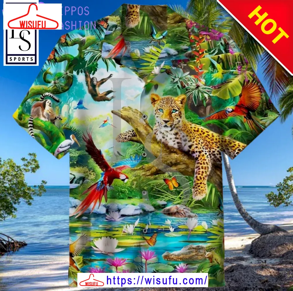 Vintag-e Zoo Painting Art 3d Hawaiian Shirt, New Fashion Gifts