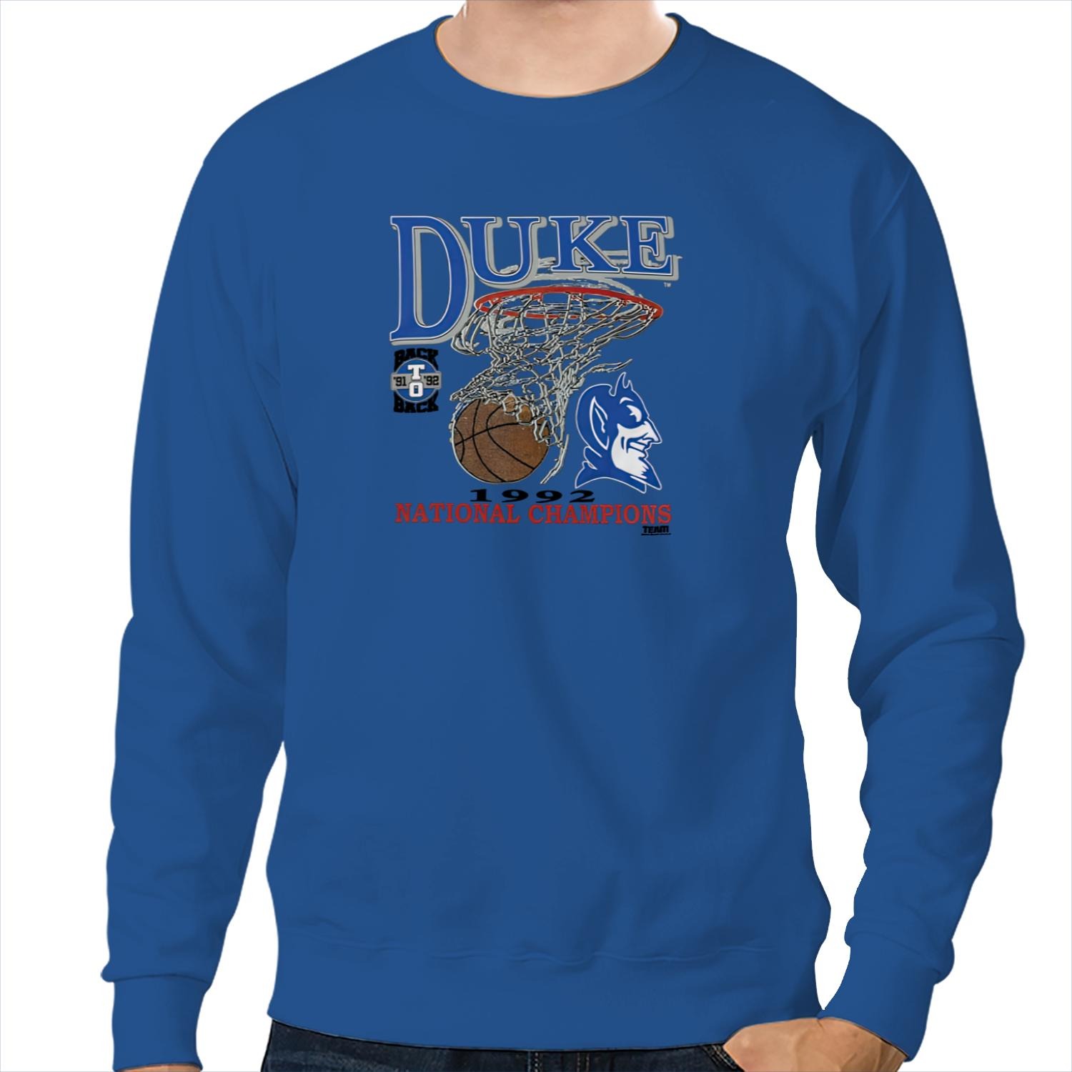 Vintage 1992 Duke Blue Devils Basketball National Champions Unisex Sweatshirt royal