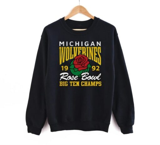 Vintage 1992 Michigan Wolverines Rose Bowl Football Crewneck Unisex Sweatshirt